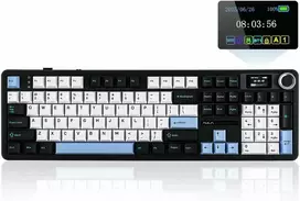 EPOMAKER belaidė mechaninė klaviatūra su ekranu, 8000 mAh, RGB, 104 klavišai, F108 PRO
