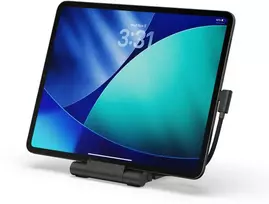 USB ŠAKOTUVAS „Satechi OntheGo Foldable Stand Hub“ – sulankstomas stovas ir šakotuvas mobiliesiems įrenginiams (USB-C 100W PD, USB-C 10Gbps, USB-A 10Gbps, micro/SD kortelių skaitytuvas 312MB/s, 3,5 mm lizdas, 4K HDMI) (juodas)