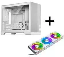 Phanteks XT M3 PC-Gehäuse, Mini-Gehäuse + D30 PWM Regular Airflow D-RGB Lüfter, 3er Pack, baltas