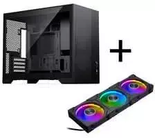 PHANTEKS XT M3 PC-Gehäuse, Mini-Gehäuse + D30 PWM Regular Airflow D-RGB Lüfter, 3er Pack, juodas