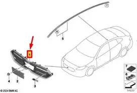 BMW F70 F74 F78 PRIEKINĖS GROTELĖS SHADOWLINE 51135B52AC6 ORIGINALIOS