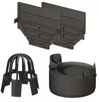 A set of parts for drainage channels Aco HexaLine. plastikas