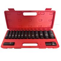 1/2" Prailgintų smūginių galvučių rinkinys 15vnt. (10-32mm) 12-kampės