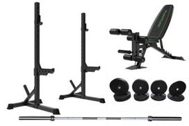 Home GYM set: Stovas SS60 + suoliukas TUNTURI UB60 + Oliminis grifas + 100 kg bumperiai