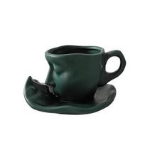 Keraminis espresso puodelis su metalu, Žalias