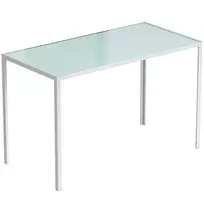 HOMCOM Valgomasis stalas, virtuvės stalas, didelis stalas, modernaus dizaino, 120 cm x 60 cm x 75 cm, Balta