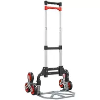 HOMCOM Sulankstomas vežimėlis laiptams lipti, 6 ratų sistema, atlaiko 70 kg, aliuminio, raudonas