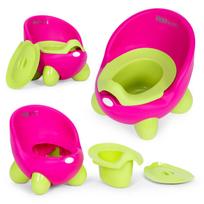Vaikiška tualeto kėdutė su puoduku, rožinė-žalia, Ecotoys
