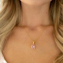 Sidabrinis kaklo papuošalas moterims Diamond Sky "Crystal Drop (Light Rose)" su Preciosa kristalais