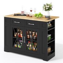 Virtuvės stalas su lankstomu stalu, AC, USB, 120 cm, 1 vnt