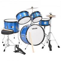 Vaikiškas būgnų rinkinys, 5 dalių, 40,6 cm, mėlynas, reguliuojama kėdutė, muzikos instrumentas