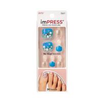 Aqua imPRESS Press-On Pedikiūras KISS dirbtiniai nagai 1 rinkinys