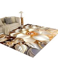 3D gėlių rašto neslystantis kilimas, 79 * 118 colių / 200 * 300 cm