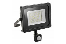 Prožektorius su judesio davikliu, tvirtinamas prie sienos GTV iNEXT LD-INEXT50W-64, 50 W, 4000 lm, 6400 °K, IP65, juoda sp.
