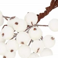 Dirbtinis šermukšnis Frozen Balta 12 mm, 20 vnt.