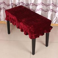 Piano taburetė kėdės suoliuko užvalkalas Pleuche dekoruotas makrame 75*35cm violetinė raudona