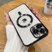 Madingas skaidrus magnetinis belaidžio įkrovimo dėklas, skirtas Magsafe, skirtas iPhone 13 14 12 11 Pro Max 14 Plus Xs Max XR minkštas silikoninis dangtelis iPhone 14 Pro Max juoda