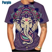 God Of Wisdom Ganesha T Shirts 3D Printing Hindu Ganesha Tshirt Men And Womens Apparel Short Sleeve Breathable Streetwear Tops S