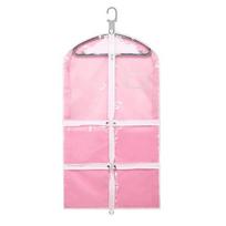 Kids Dance Costume Garment Bag Clear PVC Hanging Storage with 5 Zipper Pockets for Travel Closet Organization šviesiai žalios spalvos