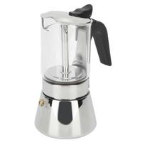 Kavos Moka puodelis Matomas korpusas Greca Kavos virimo aparatas Nerūdijančio plieno Viršutinis kavos virimo aparatas Moka puodelis skirtas 160ml
