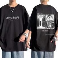 Japonijos Anime Attack on Titan marškinėliai Unisex Women Shingeki No Kyojin Graphic Print Marškinėliai Harajuku Streetwear trumpomis rankovėmis marškinėliai 2XL