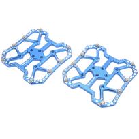 1 Pair Bicycle Clipless Pedal Converter Self Locking Disc Pedals Platform Adapter for SPD Bike System Blue