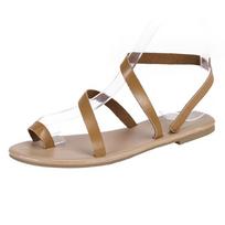 Thong Sandals Summer Women Flip Flops Weaving Casual Beach Flat Shoes Rome Female Sandal Low Heels Slippers Sandalias Mujer 2025 35 šviesiai ruda spalva