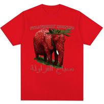Funny Strawberry Elephant Meme T-Shirt Italian Brainrot Homor Vintage T Shirts Men Women Oversized Cotton Tee Shirts Streetwear S