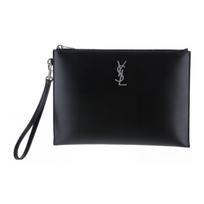 Saint Laurent IPad Pouch Black Men Pouches 667686-0SX0E-1000 Basic Set (Bag+Dust Bag)