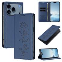 Embossed Strong Magnetic Cute Cat Cards Solt Wallet Leather Phone Case for iPhone 17 Pro Max 16 Plus 15 14 13 12 Kickstand Cover iPhone 13 Pro tamsiai mėlyna spalva