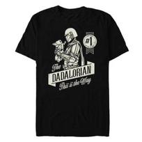 Žvaigždžių karai The Mandalorian ir Grogu Dadalorian Tėvo diena 100% medvilnės marškinėliai Vyriški marškinėliai Viršus Juodas Vidutinis S