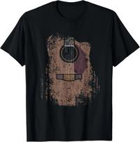 Distressed Acoustic Guitar Vintage Player Rock _ Roll Music Gift Unisex T-Shirt S