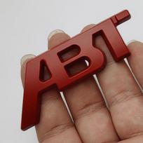3D Metalinis Automobilio Sparno Bagažinės Kėbulo Galinės Durelės Emblema Ženklelis ABT Logotipo Lipdukas Small Red