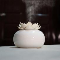 200ML Ceramic Ultrasonic Aroma Humidifier Air Diffuser Simplicity Lotus Shape Purifier Atomizer Essential Oil Diffuser white