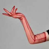 Ultra-Thin Lace Gloves Women Sexy Summer Sunscreen Driving Gloves Mesh Yarn Long Finger Touch Screen Gloves Cosplay Mittens 55CM