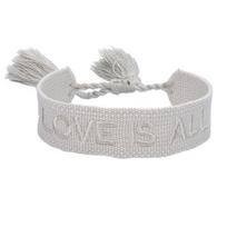 Love Embroidery Wrist Strap Fringe Braided Bracelet Women's Bohemian Style Alphabet Hand Cord Lucky Hand Rope Jewelry Accessorie