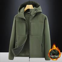 Vyriška neperpučiama, neperšlampama softshell striukė, pastorinta rudeniui/žiemai L armijos žalia spalva