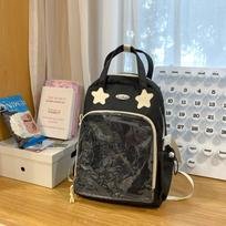 School Bag Academy Cute Versatile School Bag Student Large Capacity Backpack Niche Backpack Transparent Bar