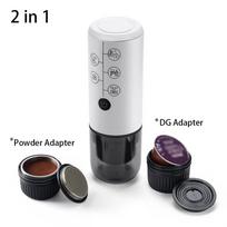 Coffee Machine Portable Espresso for Car Home Camping Coffee Maker 2-in-1 Capsule Powder Adapter Nespresso for Dolce Gusto balta