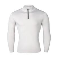 Vyriškas džemperis su pusiniu užtrauktuku, stovinčia apykakle, slim fit, ilgomis rankovėmis. Sportinis raumenų viršus, treniruočių džemperis bėgiojimui, sporto salės, lauko fitnesui. M šviesiai pilka spalva