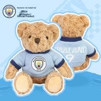 Oficialus „Manchester City“ pliušinis meškinas su žaidėjo ženkleliu