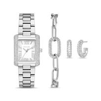 Michael Kors kvarcinis laikrodis baltas ciferblatas moteriški laikrodžiai MK4839SET Silver