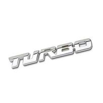 Turbo automobilio lipdukas 3D ženklelis Automobilio modifikavimo aksesuarai Galinis žymėjimas Šoninis žymėjimas Dekoratyvinis automobilio lipdukas Metalinis bagažinės lipdukas 9.7X1.1cm sidabras