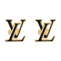Louis Vuitton Letter Logo Brass Earrings Women earrings Gold Black M04444 Basic Packaging-Dust Bag+Box