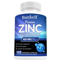 Zinc (As Zinc Gluconate) 100 Mg Dietary Supplement, 120 Capsules Per Bottle 120 Capsules