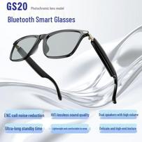 Dirbtinio intelekto išmanieji akiniai GS20: Muzika, Skambučiai, Apsauga nuo UV spindulių, Fotochrominiai, Sportas, Vertimas, Bluetooth. juoda