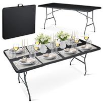 Folding Garden Catering Table 180 Cm Plonos Black