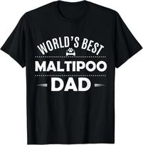 Geriausio pasaulyje Maltipoo Tėčio Marškinėliai - Maltipoo Šunų Mylėtojo Dovana Unisex Marškinėliai S