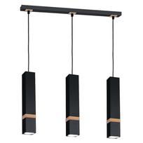 Lampa Wisząca Vidar 3 Gu10 Czarny Wood Milagro Mlp5404