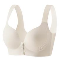 Seamless Underwear Women's Front-buttoned Bra No Underwire Gathering Bra Thin Vest Bra Push Up Bra 34/75B balta